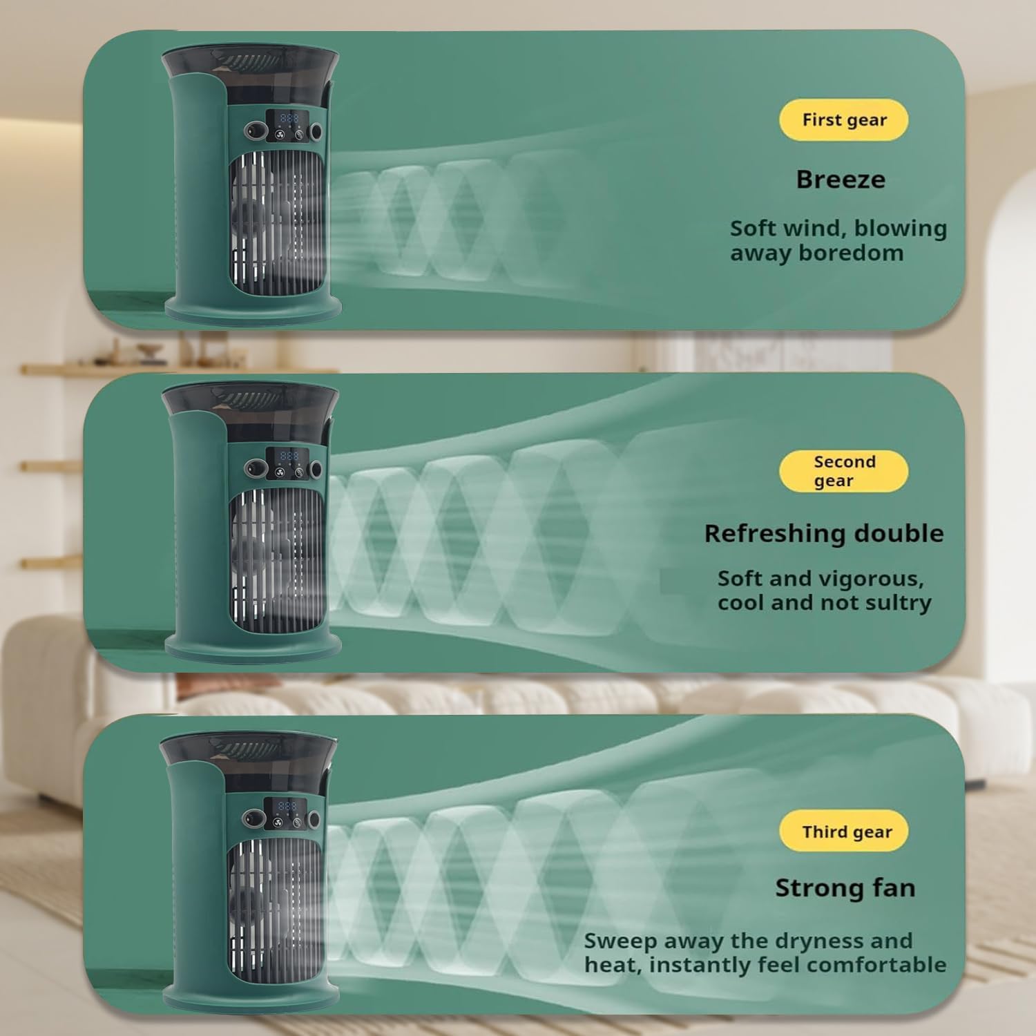 Ventilateur de climatisation portable, alimenté par USB, humidificateur d'air, mini refroidisseur d'air personnel, ventilateur de refroidissement ultr - 6