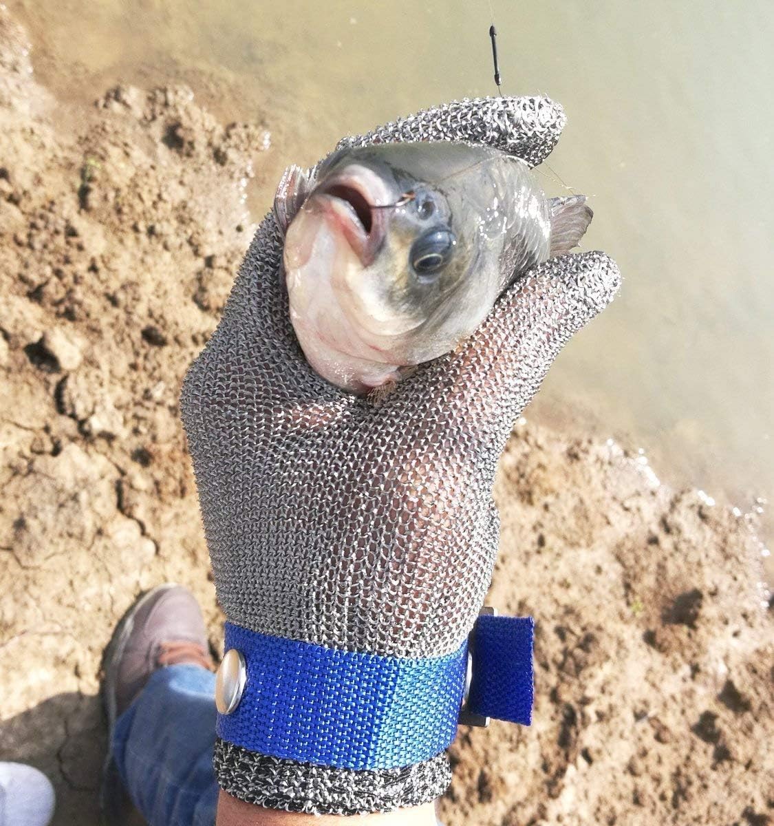 Gants de protection pour la découpe, le hachoir et le traitement de la viande, en acier inoxydable résistant aux coupures L (un gant) - 6