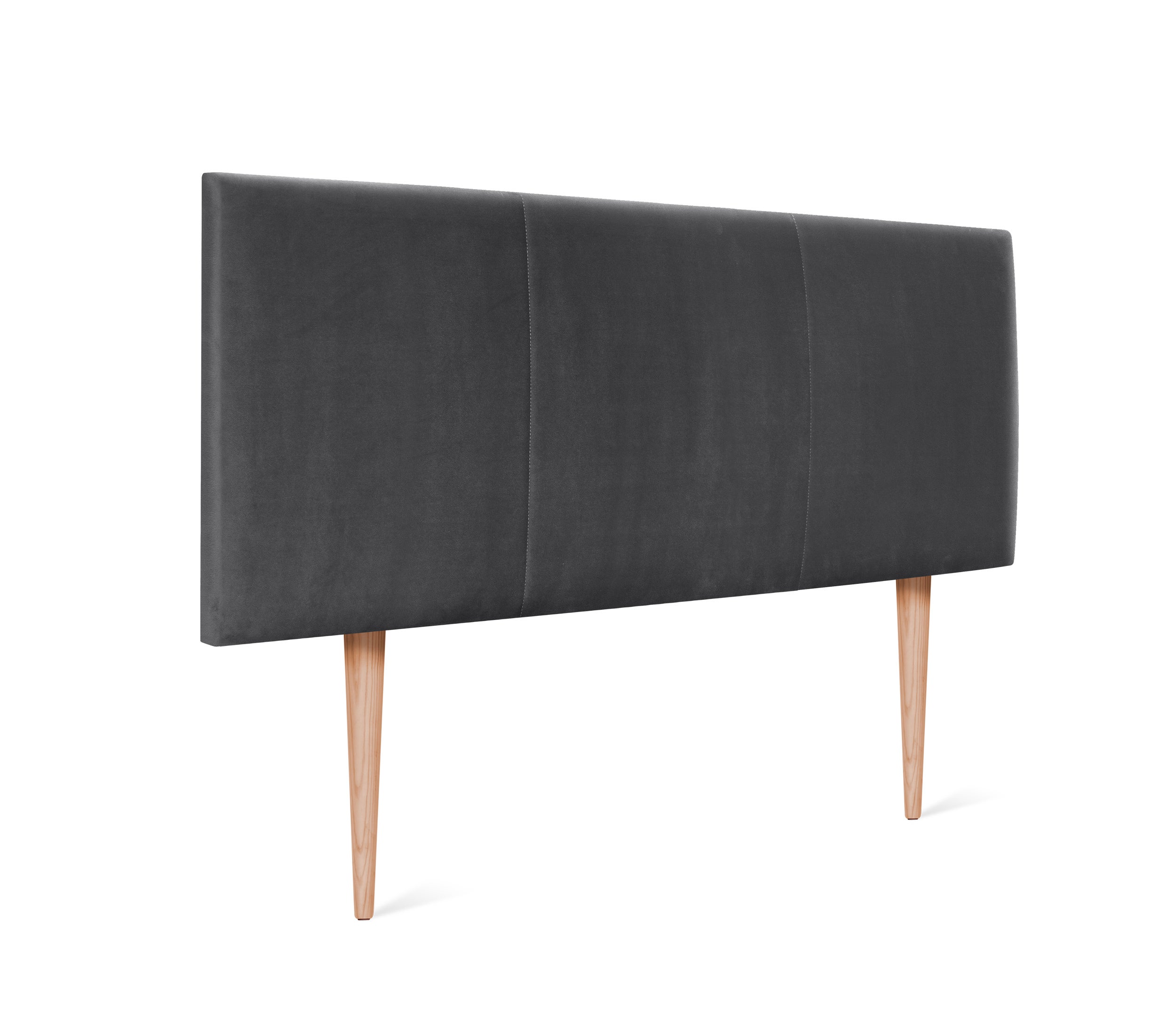 Dhome cabecero terciopelo alta gama modular con patas liso moderno cabezal tapizado cama lujo dormitorio acolchado (terciopelo gris oscuro, 95cm)
