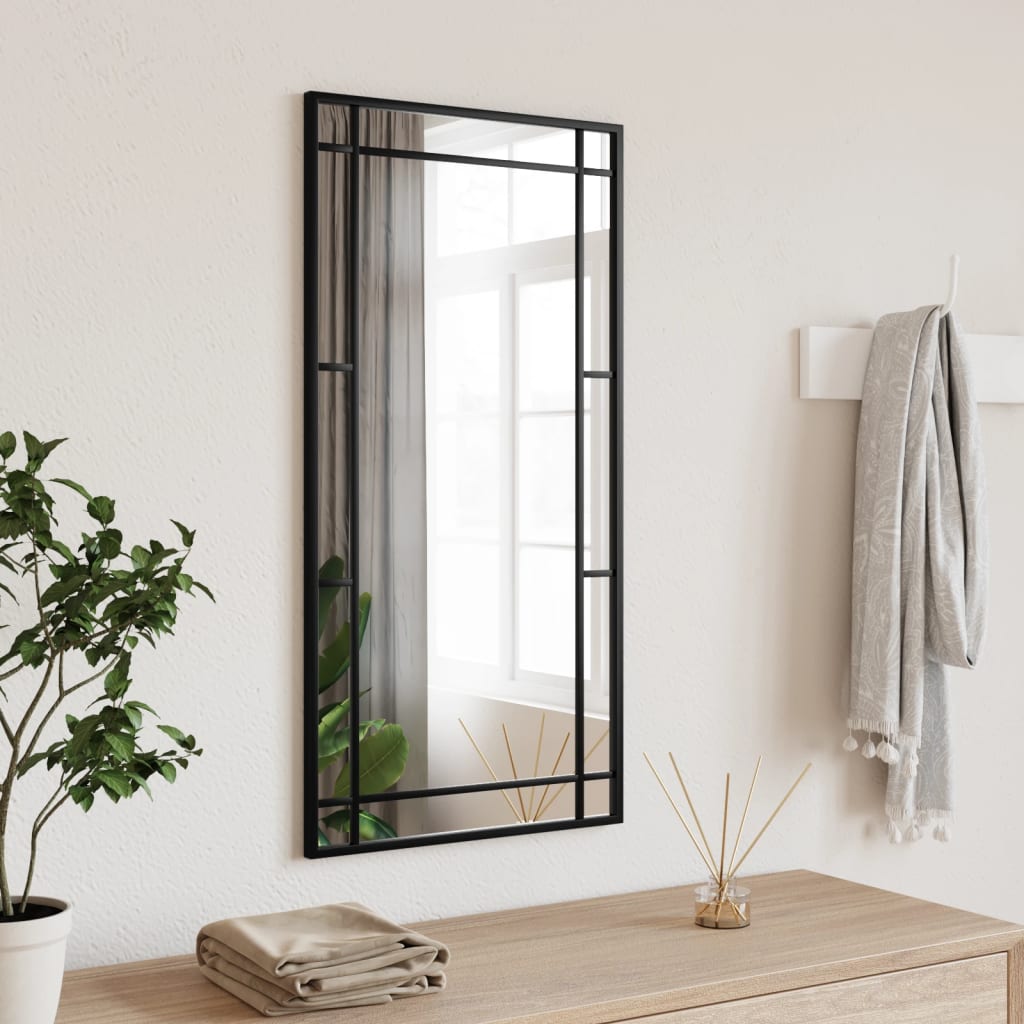 Vidaxl Espejo De Pared Rectangular De Hierro 40X80 Cm Negro , Leroy Merlin