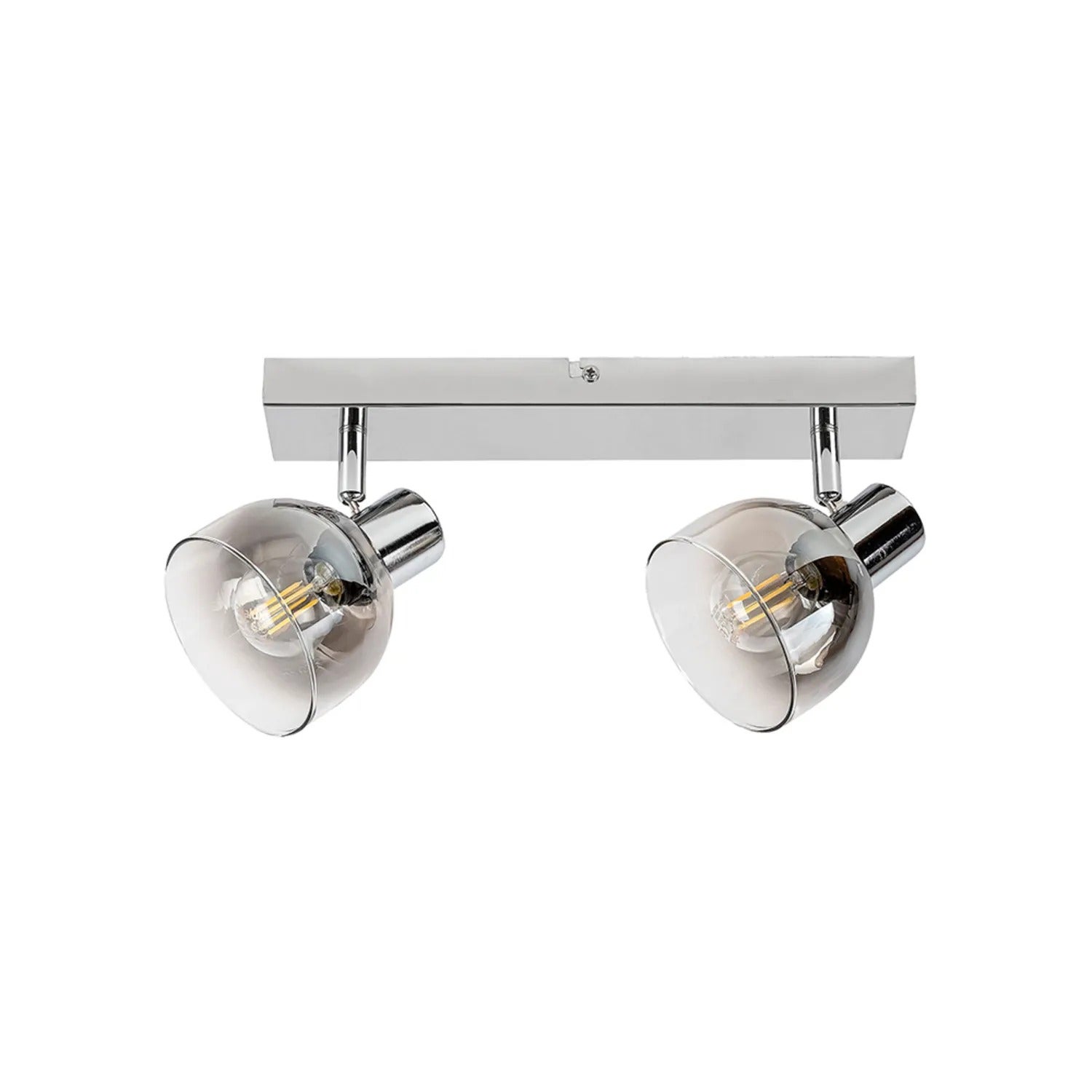 Reflektor sufitowy Spot Tarien chromowany szkło dymne 2xE14x12W wym: 13 x 30 x 13 cm IP20 Rabalux