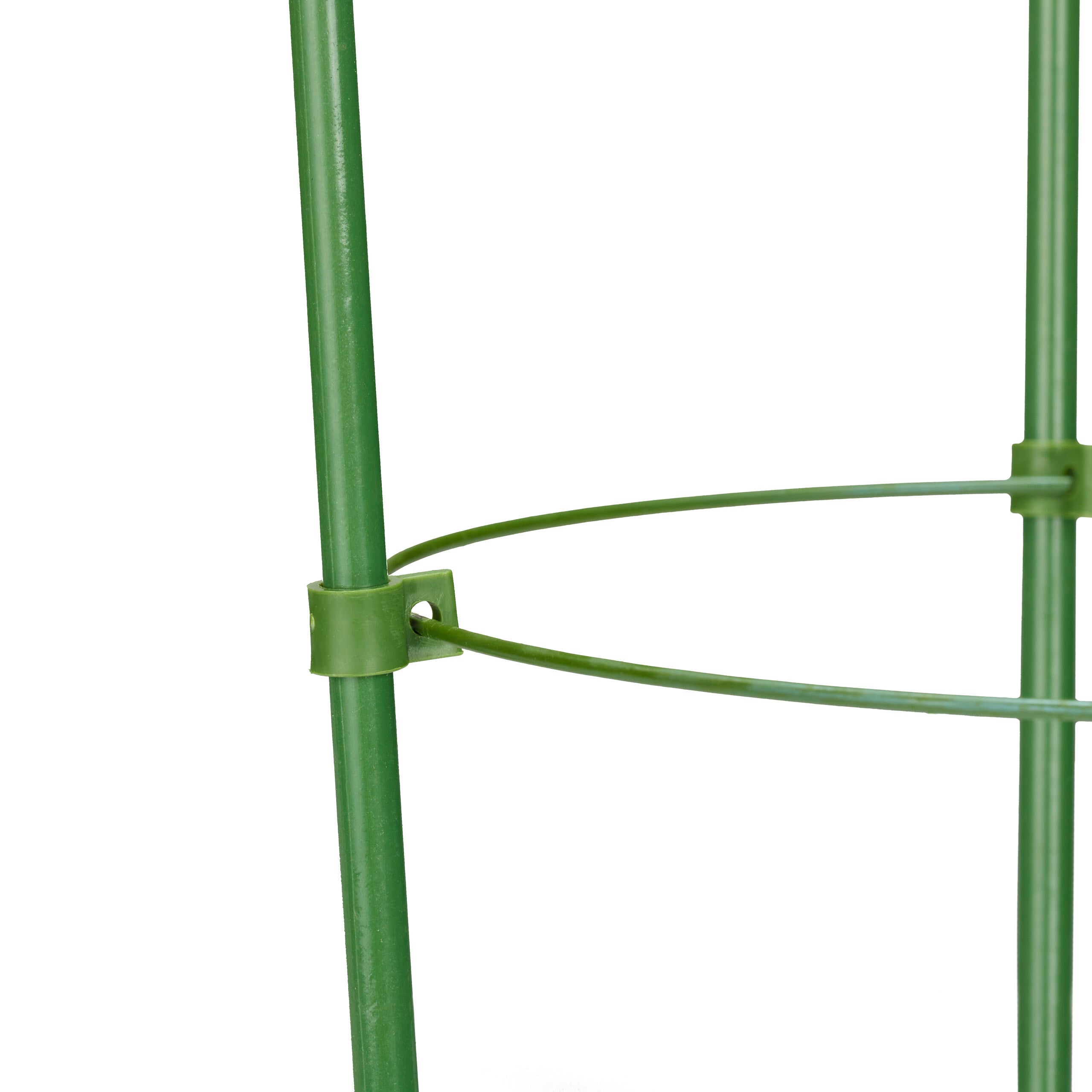 Tuteur pour tomates, plantes grimpantes, lot de 4, métal, plastique, 3 anneaux réglables, HxD:45x18cm, vert, Relaxdays - 7