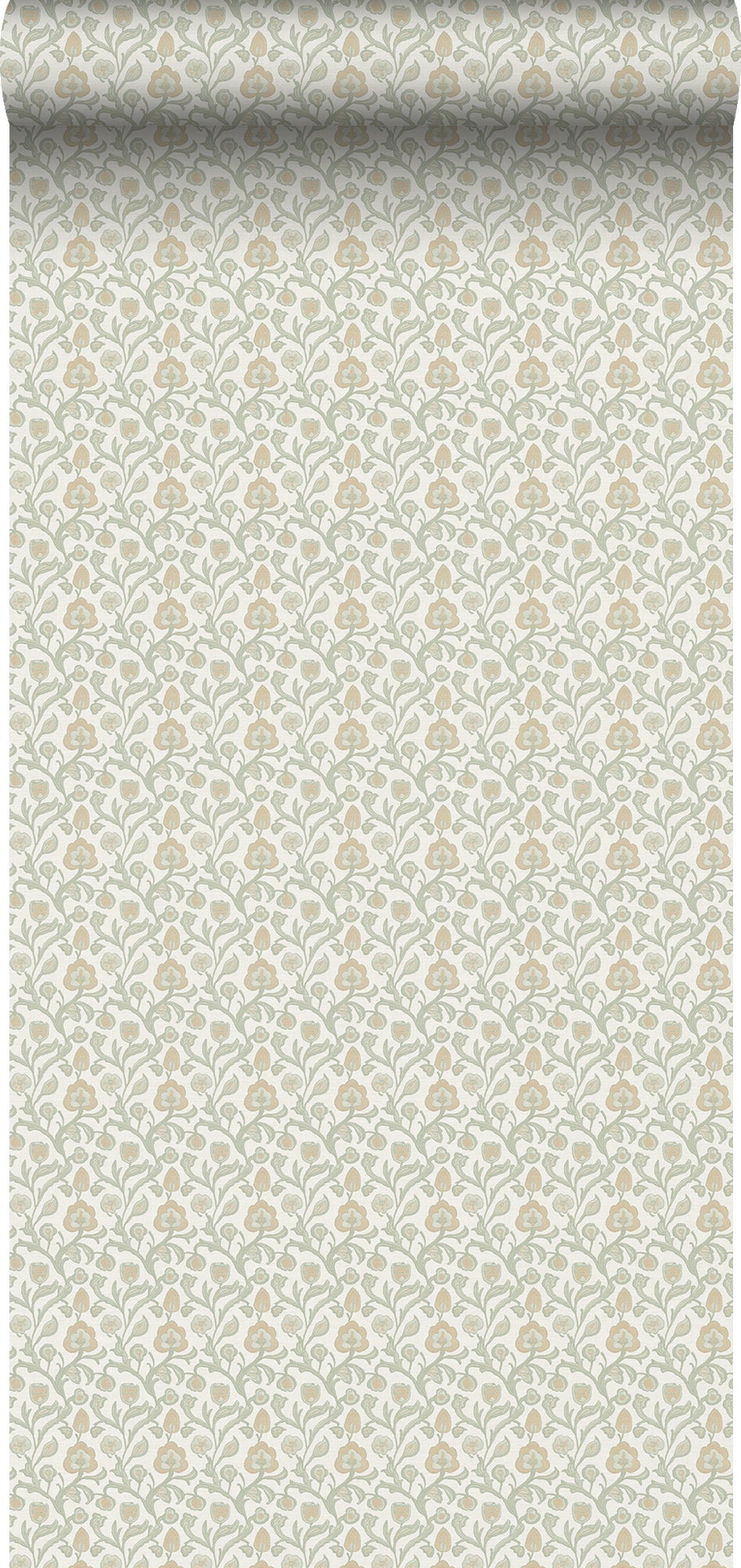 Tapeta kwiatowy wzór zielonym,żółtymIbeżowym - 53 cm x 10 m - SANDERS &amp; SANDERS