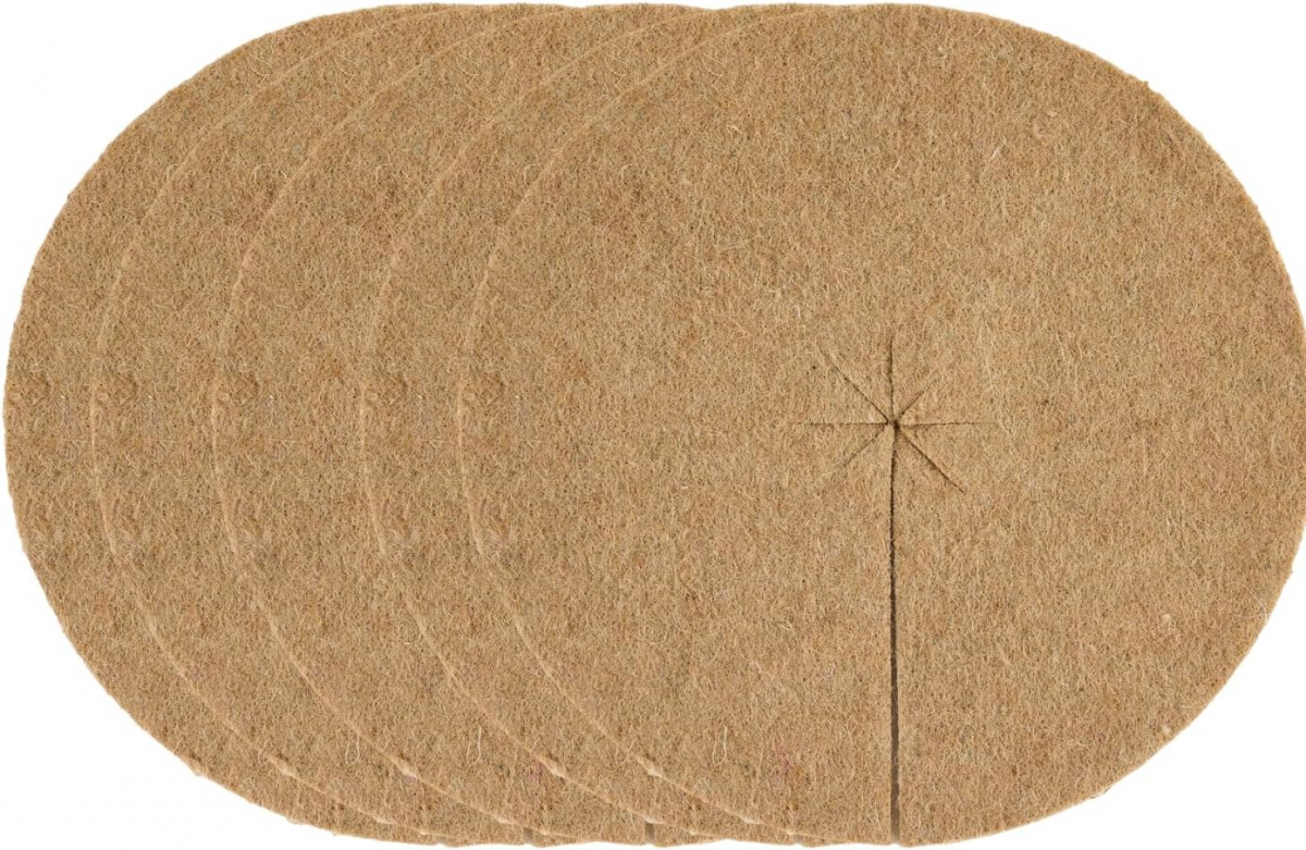 Set de 5 discuri de mulcire Ø40cm – pâslă naturală din iută, antiburuieni, rezistentă la îngheț 5buc