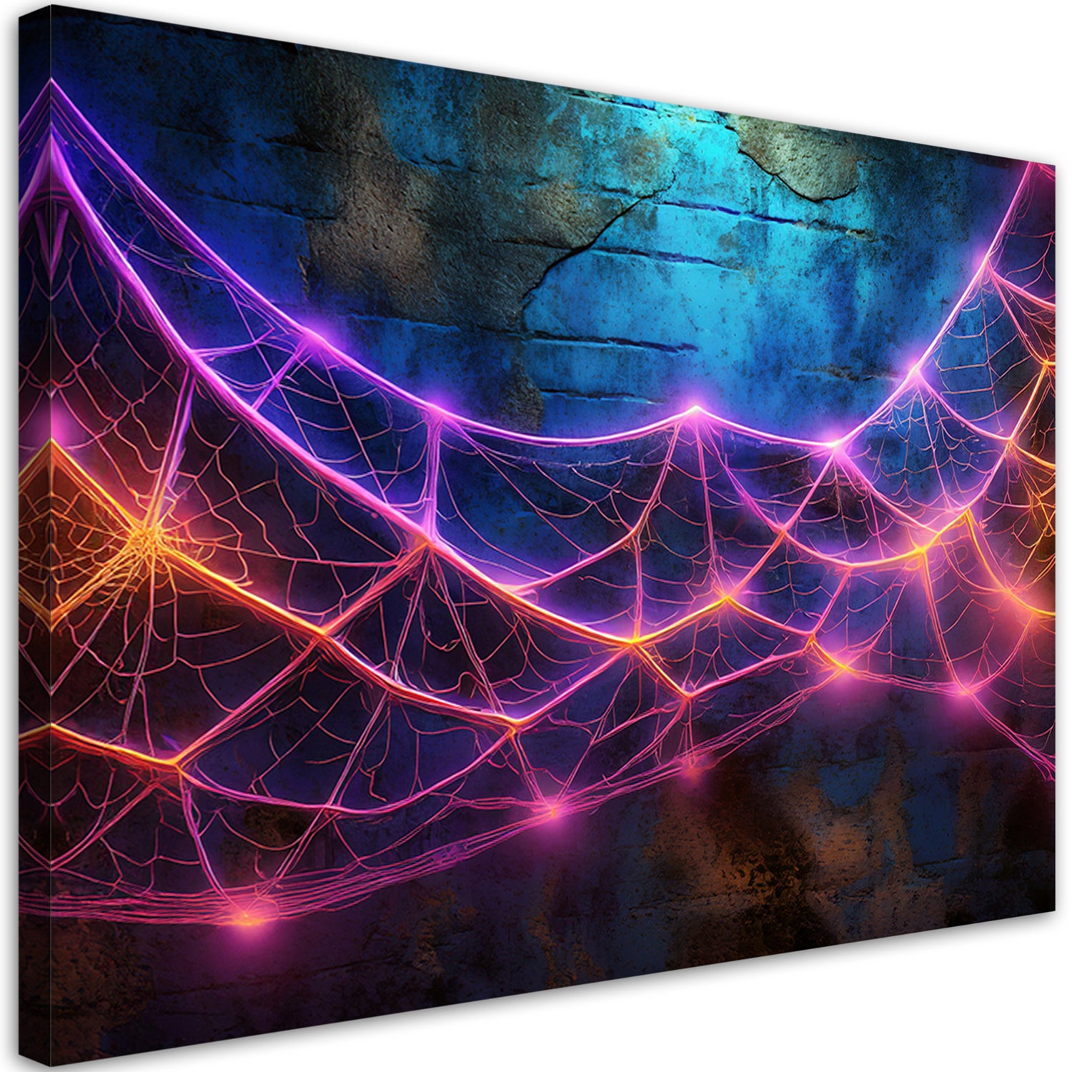 Obraz na płótnie, Pajęczyna w kolorze neonowym 60x40