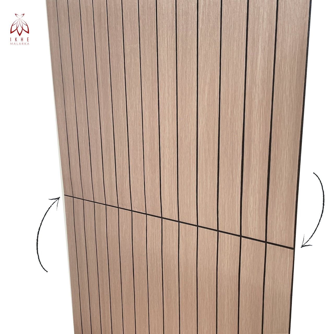 Panneau mural lamelles 100×60 cm – IMITATION lamelles bois en PVC + PE, 2,8 mm, auto-adhésif, finition bois marron, intérieur L02 - 4