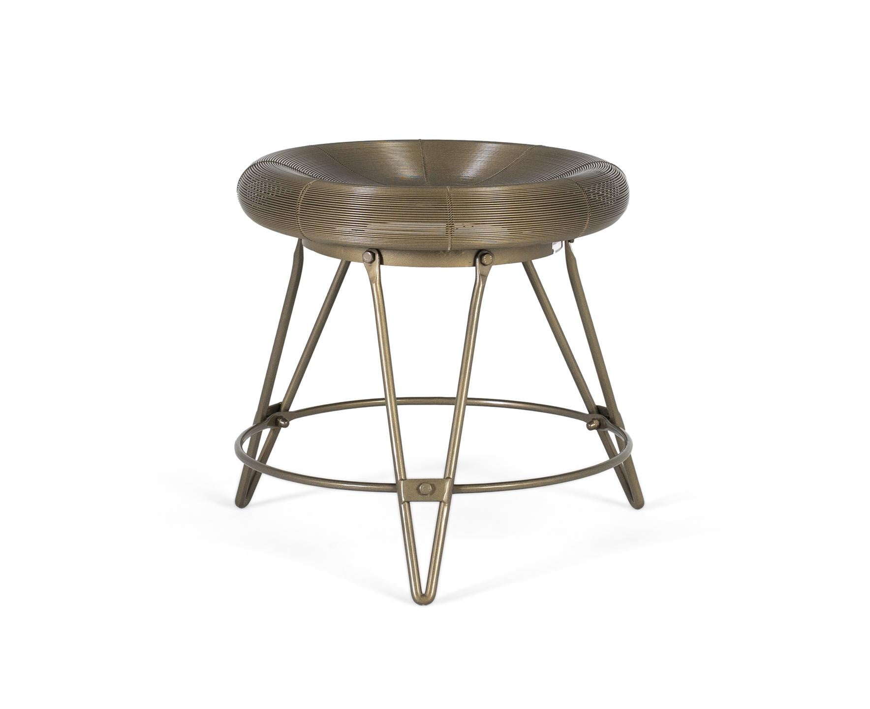 Stołek z postarzanego brązu 52 cm, styl nowoczesny industrialny, 45x52x52 GYC