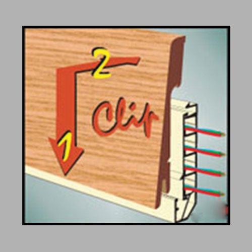 Plinthe électrique avec goulottes en PVC placage chêne verni Dinachoc P154 - 7