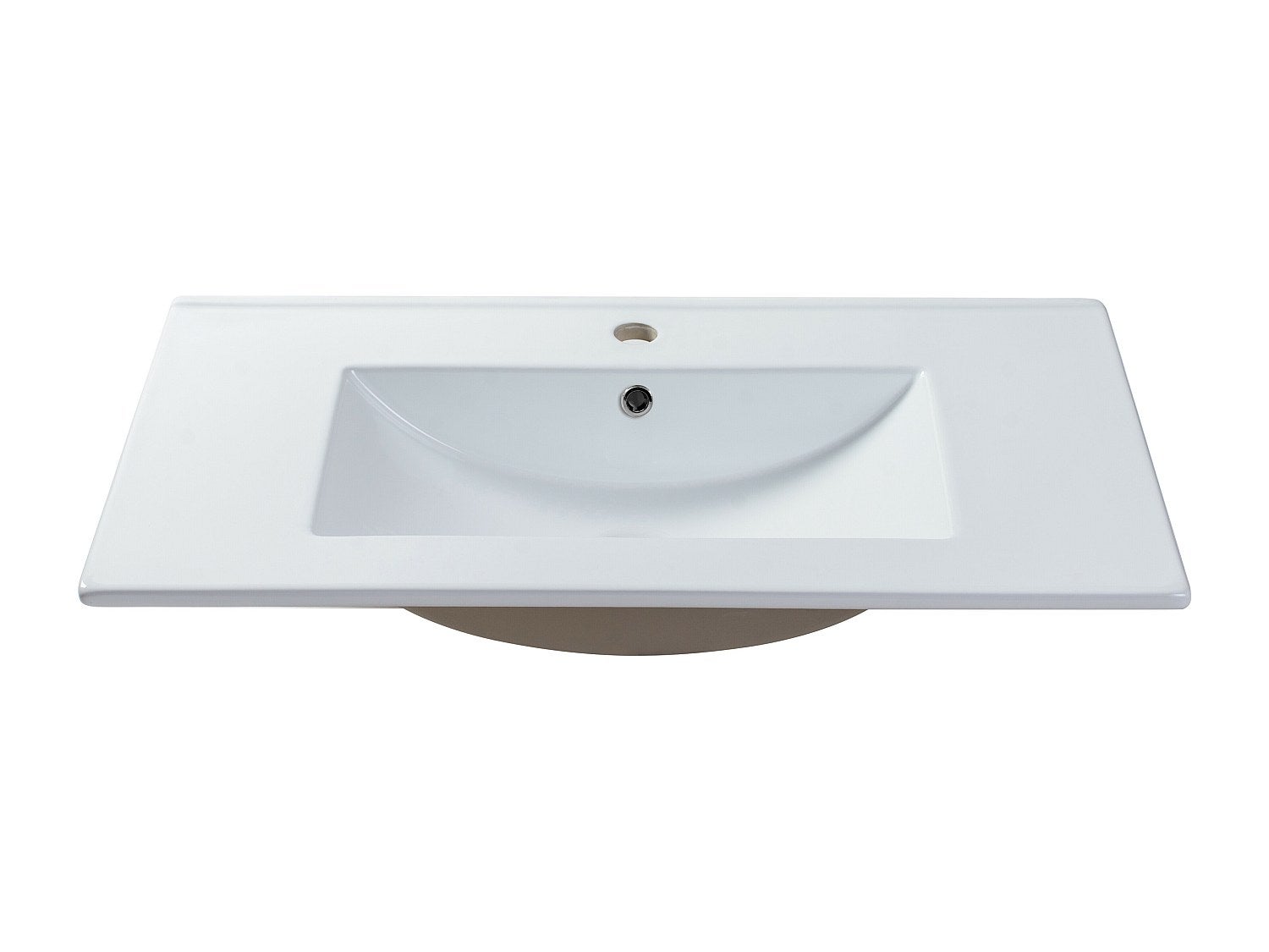 Umywalka prostokątna wpuszczana w blat z białej ceramiki - 101 x 46,5 cm - MOTIAC