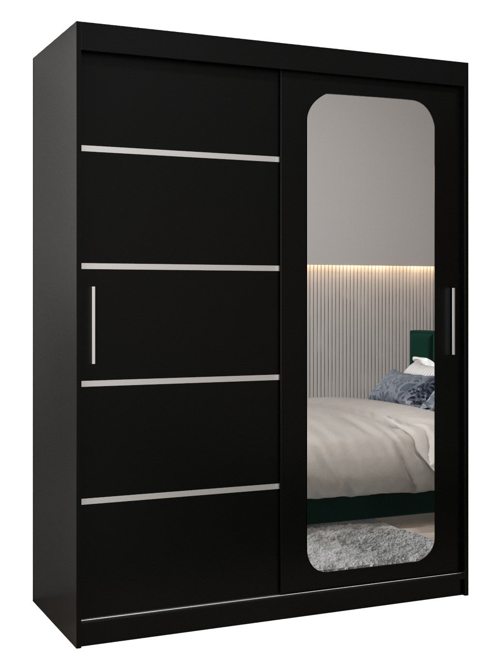 Szafa przesuwna garderoba PROMO V2 150 x 62 x 200 cm Czarny - Abiks Meble
