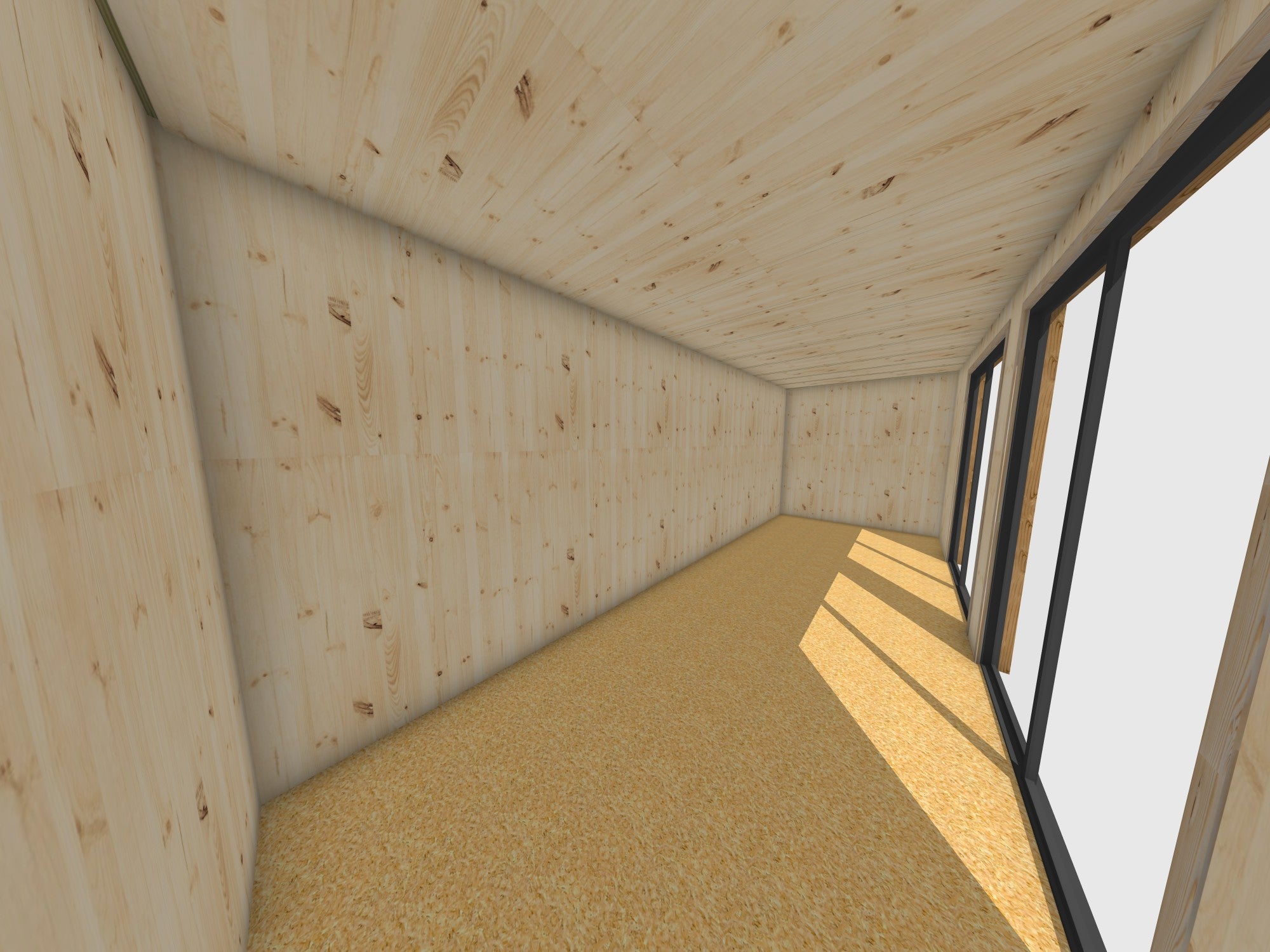 Annexe de jardin sans permis en bois 6,6 x 2,4 x 2,7 m avec plancher isolé / menuiseries alu k-line - 5