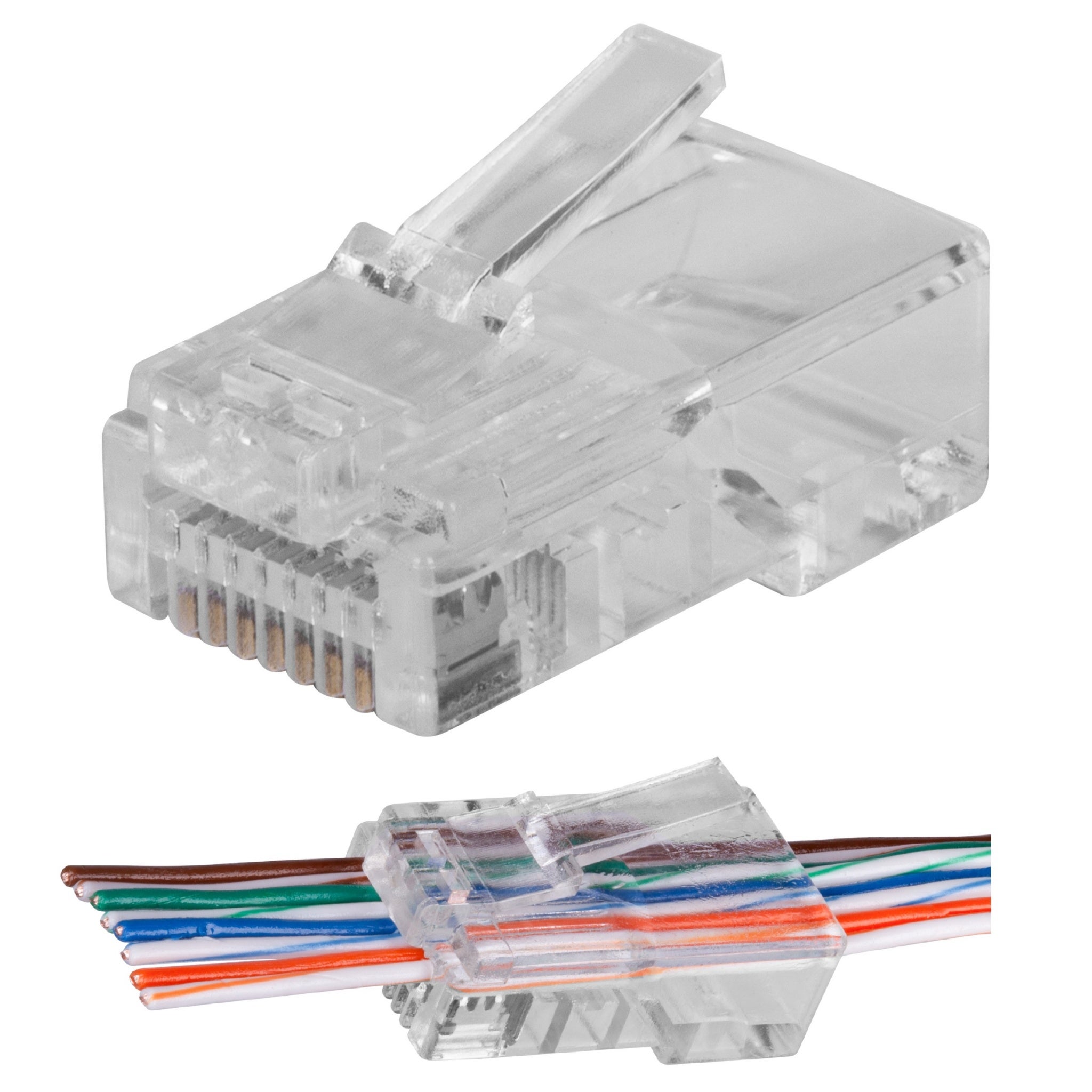 NEKU Wtyk przelotowy RJ45 8P8C wtyczki internetowe UTP kat.6 na drut 10szt