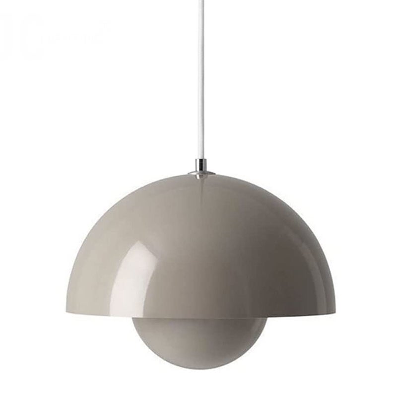 Żyrandol, nowoczesna lampa wisząca, podwieszana lampa sufitowa z żarówką, oświetlenie wnętrz, ciepłe światło, 23 cm (szary)