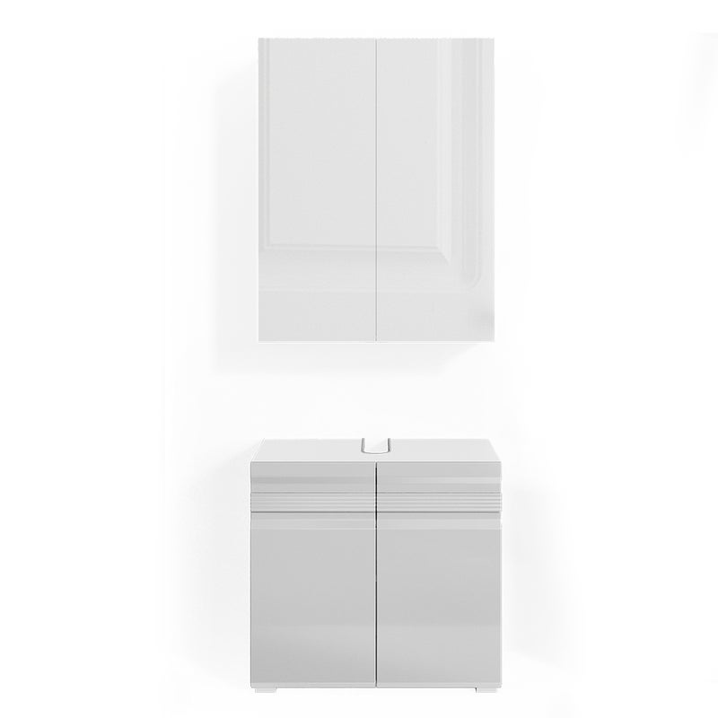 Vicco Zestaw mebli łazienkowych Fredd, Biały wysoki połysk, 2 części