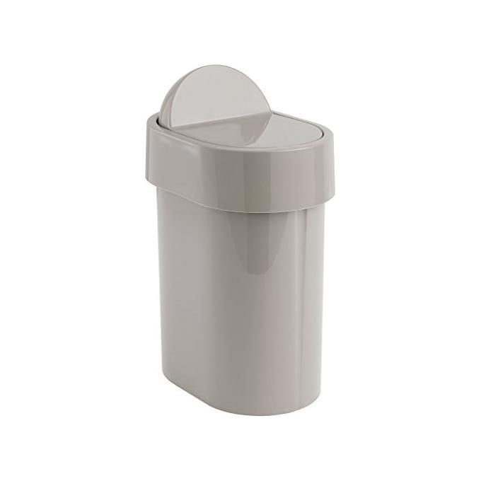 4 pattumiera da tavolo con coperchio, 1,2 l, in plastica, con coperchio basculante e ruote, mini pattumiera per ufficio, toelettatura, camera da letto