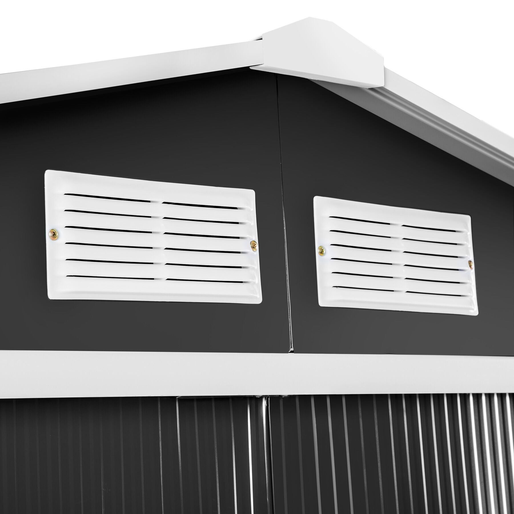 Abri de jardin en acier 2,7 m² toiture 2 pans avec 4 ouvertures de ventilation et porte coulissante TECTAKE - 5