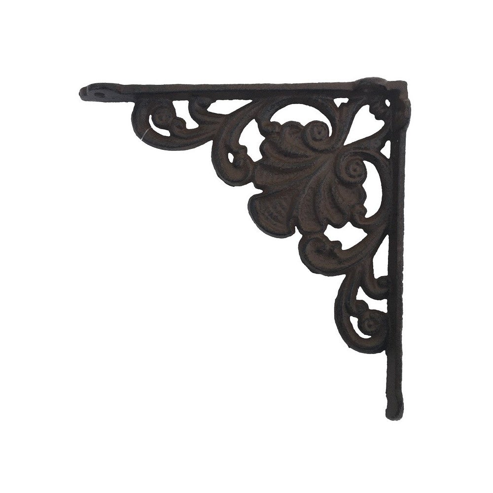 Equerre fixation étagère vintage ancienne fonte marron 20 x 21 cm ...