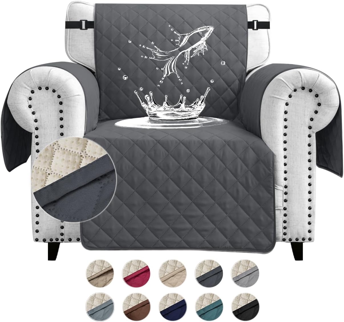 Housse Fauteuil Relax 1 Place, Housse De Canapé Protecteur Inclinable Impermeable Pour Chambre Gris 55200 81743250