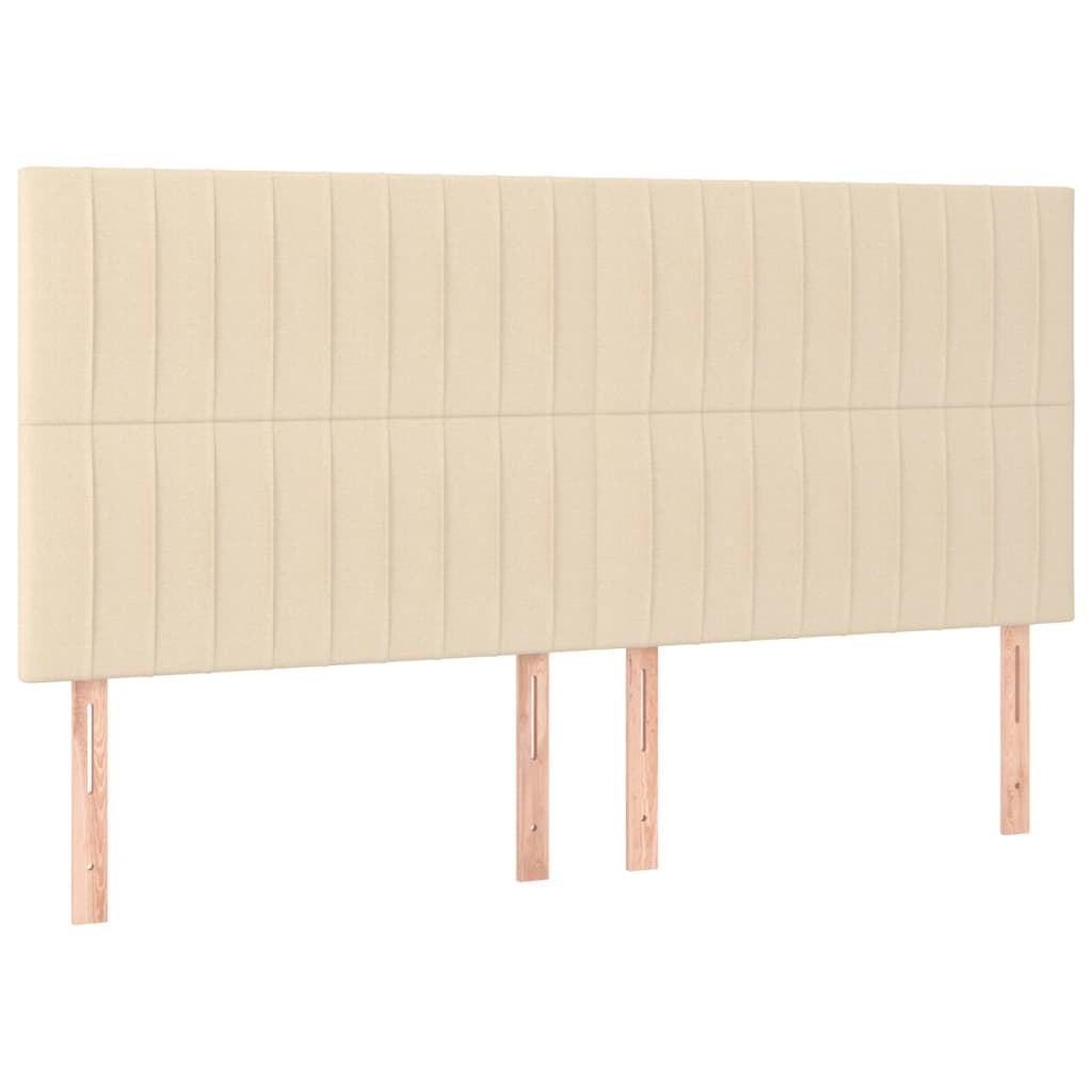 Cadre de lit sans matelas crème 200 x 200 cm en tissu - 8