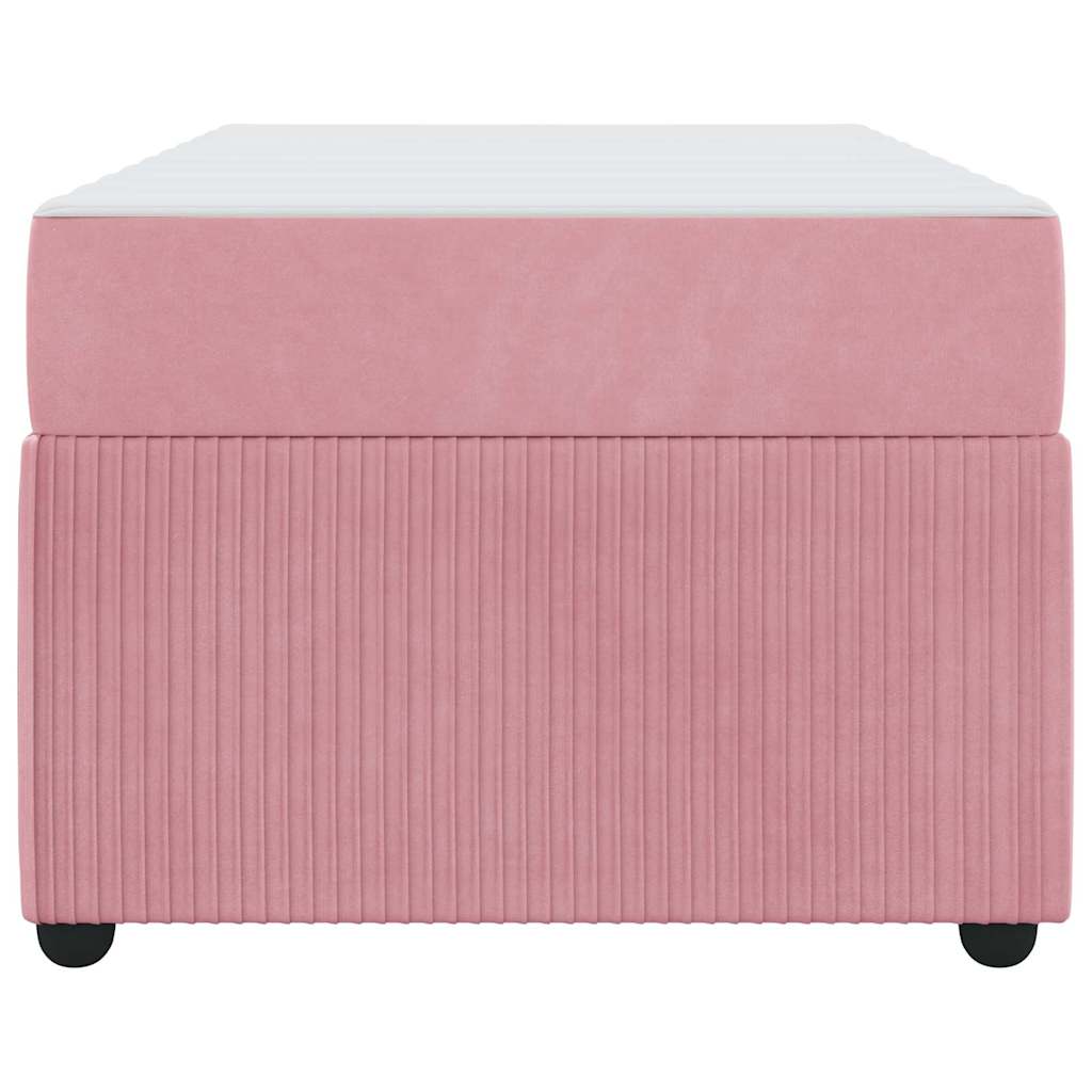 Cama individual | Cama para adultos | Estructura de cama con colchón Otro Rosa 90 x 200 cm Terciopelo - 6