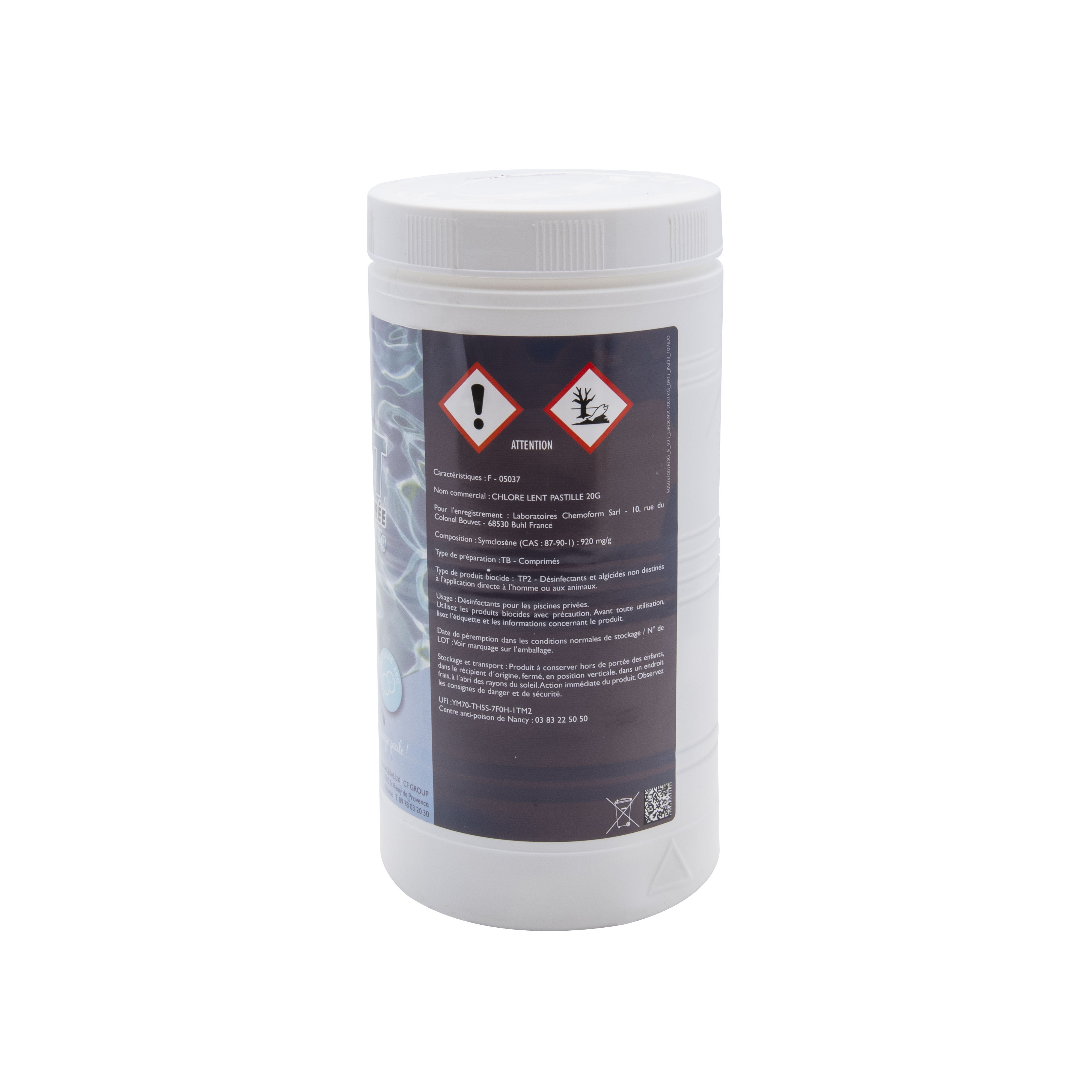 Chlore lent 20g en pastilles 1 kg - 3