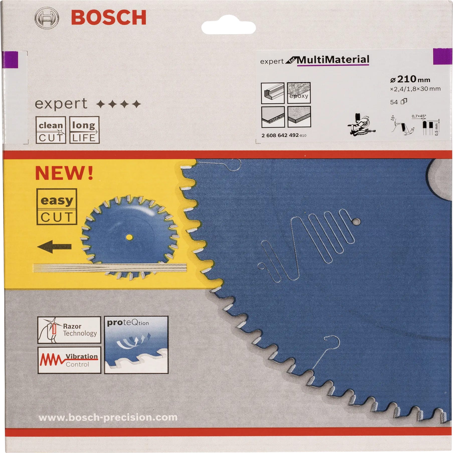 Lame de scie circulaire multi-matériaux BOSCH EXPERT, 210 x 30 et 54 dents - 2