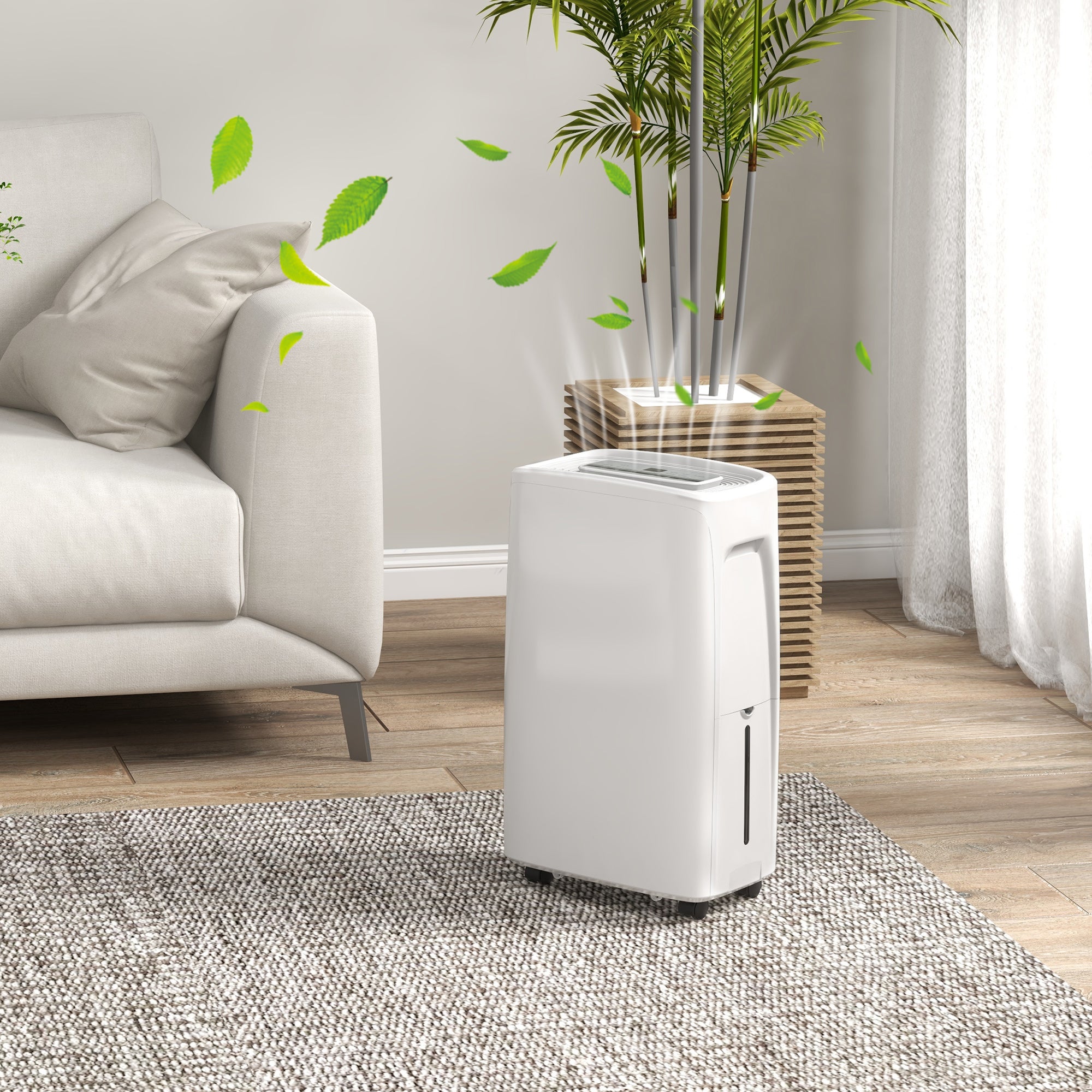 Homcom Blanco Deshumidificador Eléctrico De Abs 29X18x49 Cm - Imagen 2