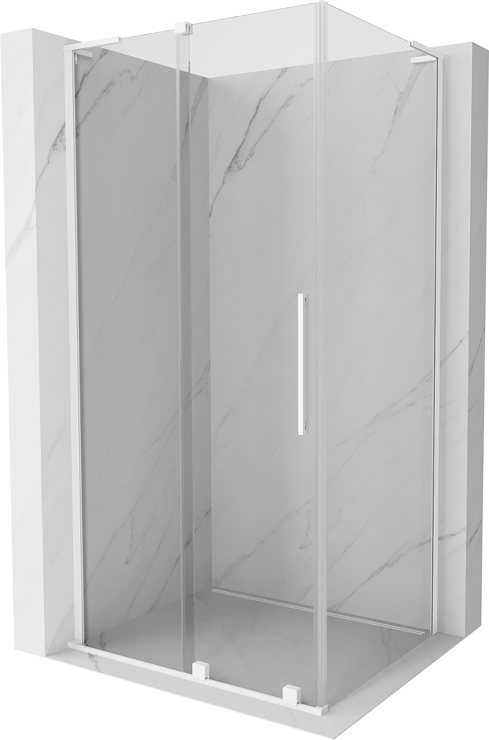 Kabina prysznicowa Mexen Velar L rozsuwana 120 x 75 cm transparent biała