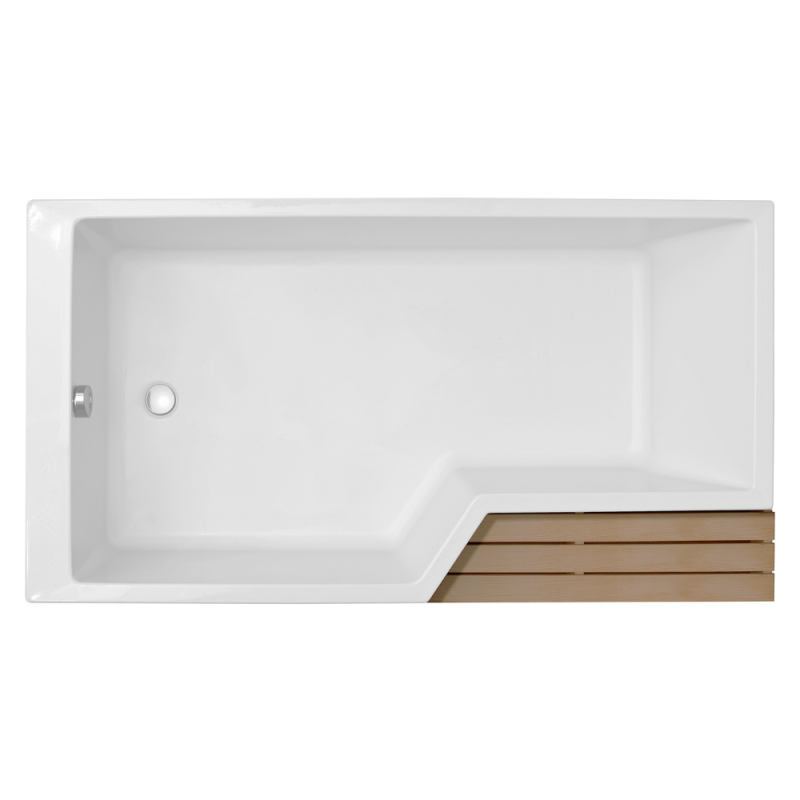Pack baignoire bain douche 170 x 90 JACOB DELAFON Neo version gauche + pare bain chromé + tablier en angle - 5