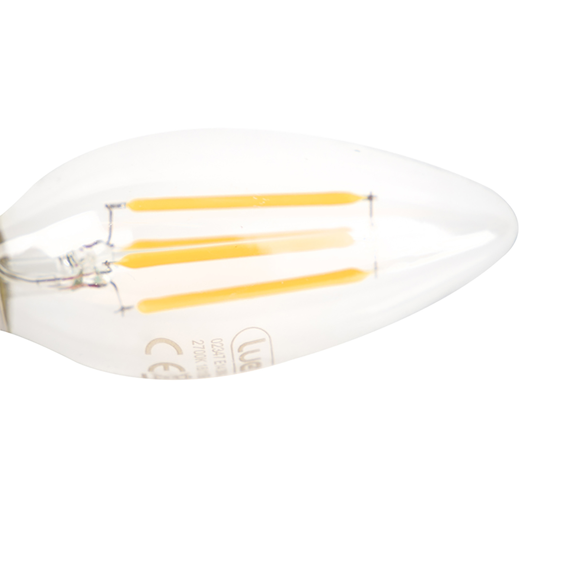 Lot de 5 ampoules LED à filament bougie E14 dimmables B35 transparentes 3W 250lm 2700K - 5