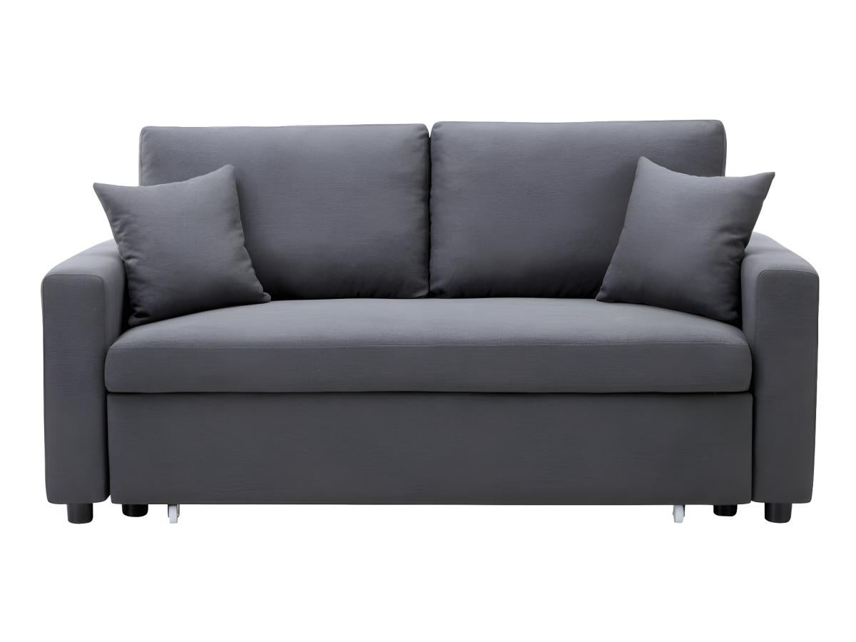 Canapé 3 places convertible en tissu INIZOR - Anthracite - 8