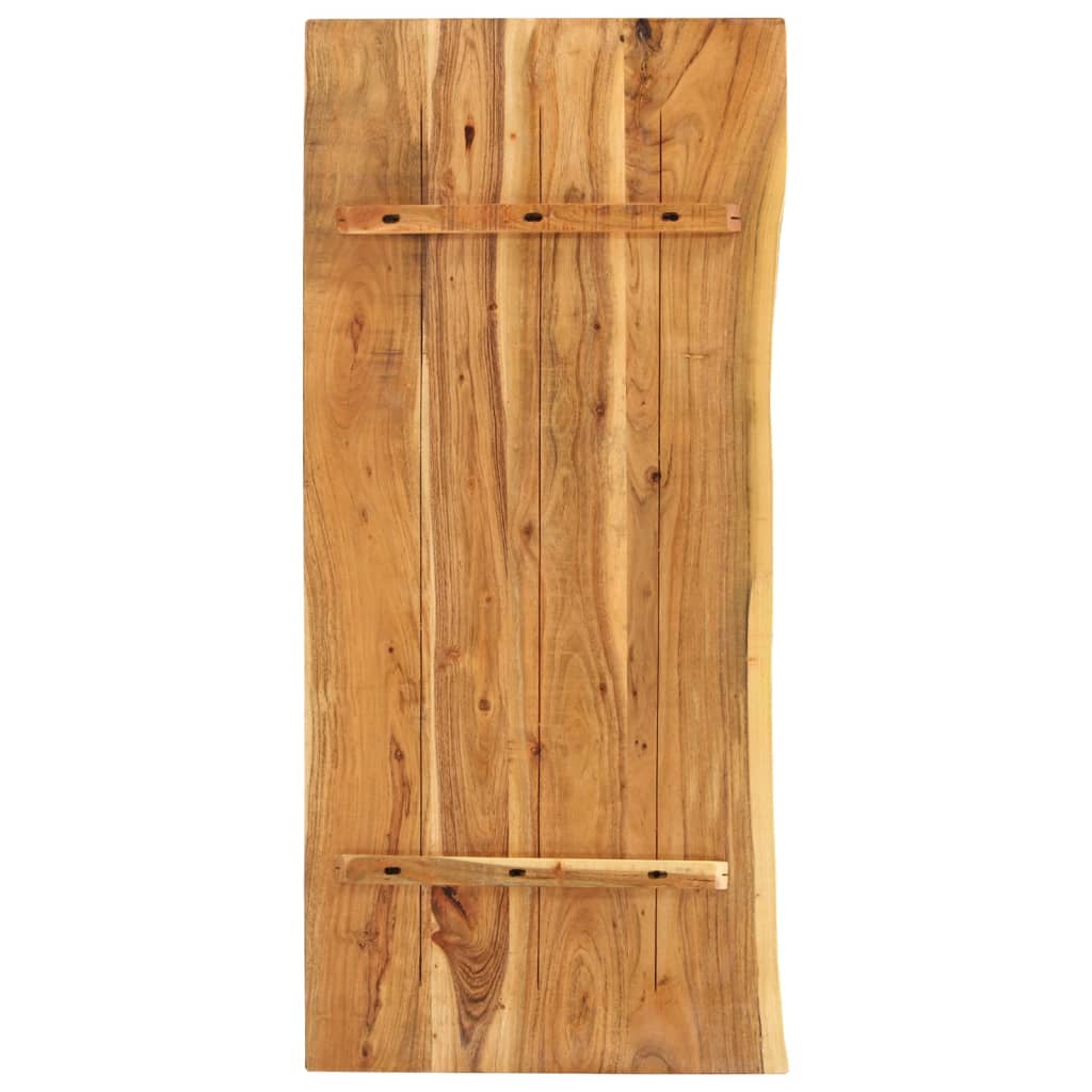 Plan De Travail Salle De Bain En Acacia Massif 58x52x2,5 Cm - Style Rustique, Bord Naturel - Pour Vasque Ou Meuble-lavabo