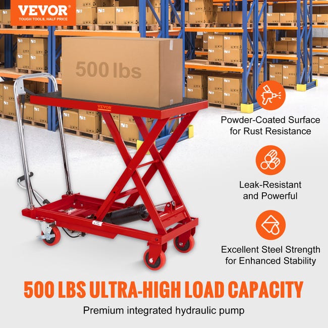 Carrello Elevatore Idraulico A Forbice 500 Kg: Altezza Max 127 Cm, Ruote Bloccabili, Cuscinetto Antiscivolo, Pedale E Maniglia Di Controllo Carrello Elevatore Idraulico 500 Kg Carrello Elevatore Idraulico A Forbice 500 Kg: Altezza Max 127 Cm, Ruote Bloccabili, Cuscinetto Antiscivolo, Pedale E Maniglia Di Controllo Carrello Elevatore Idraulico 500 Kg