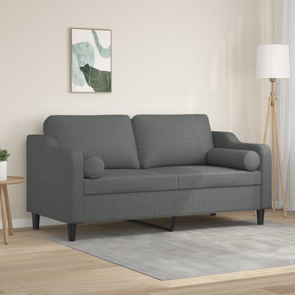 Maison exclusive - sofá de 2 plazas con cojines tela gris oscuro 140 cm