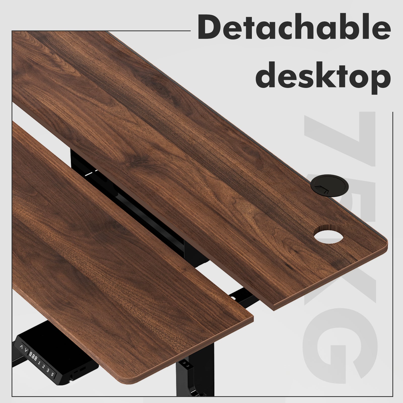 Bureau Assis-Debout Électrique, Dimensions 120x60 cm, Avec Fonction Mémoire Et Anti-Collision, Ports Usb-A Et Type-C, Hauteur Réglable De 70 À 119 cm - 3