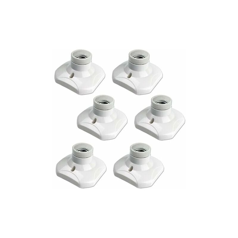 Lot De 4 Douilles Plafond E27 à Visser – Adaptateur E27 Vers E14 – Support Ampoule LED Garage 220-240V Blanc