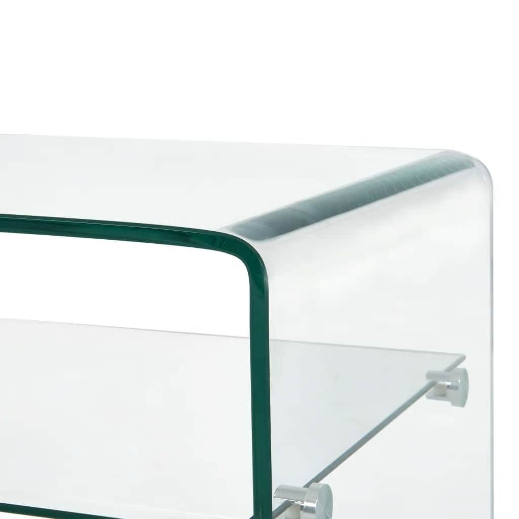vidaXL Table basse Clair 98x45x31 cm Verre trempé - 5