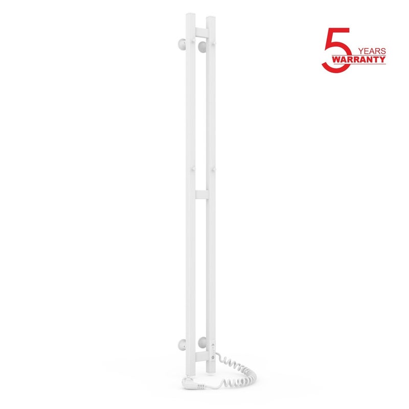 Grzejnik łazienkowy elektryczny DUET 80x1200 z minutnikiem ECO, 80W, Biały