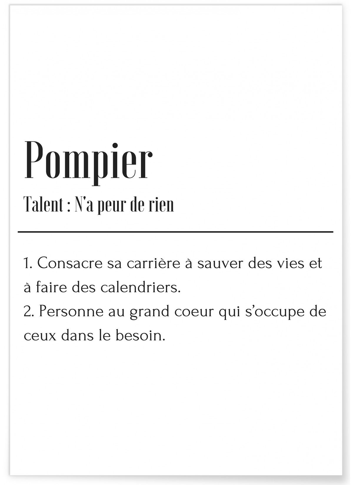 Affiche Définition Pompier - Format A3 - | Leroy Merlin