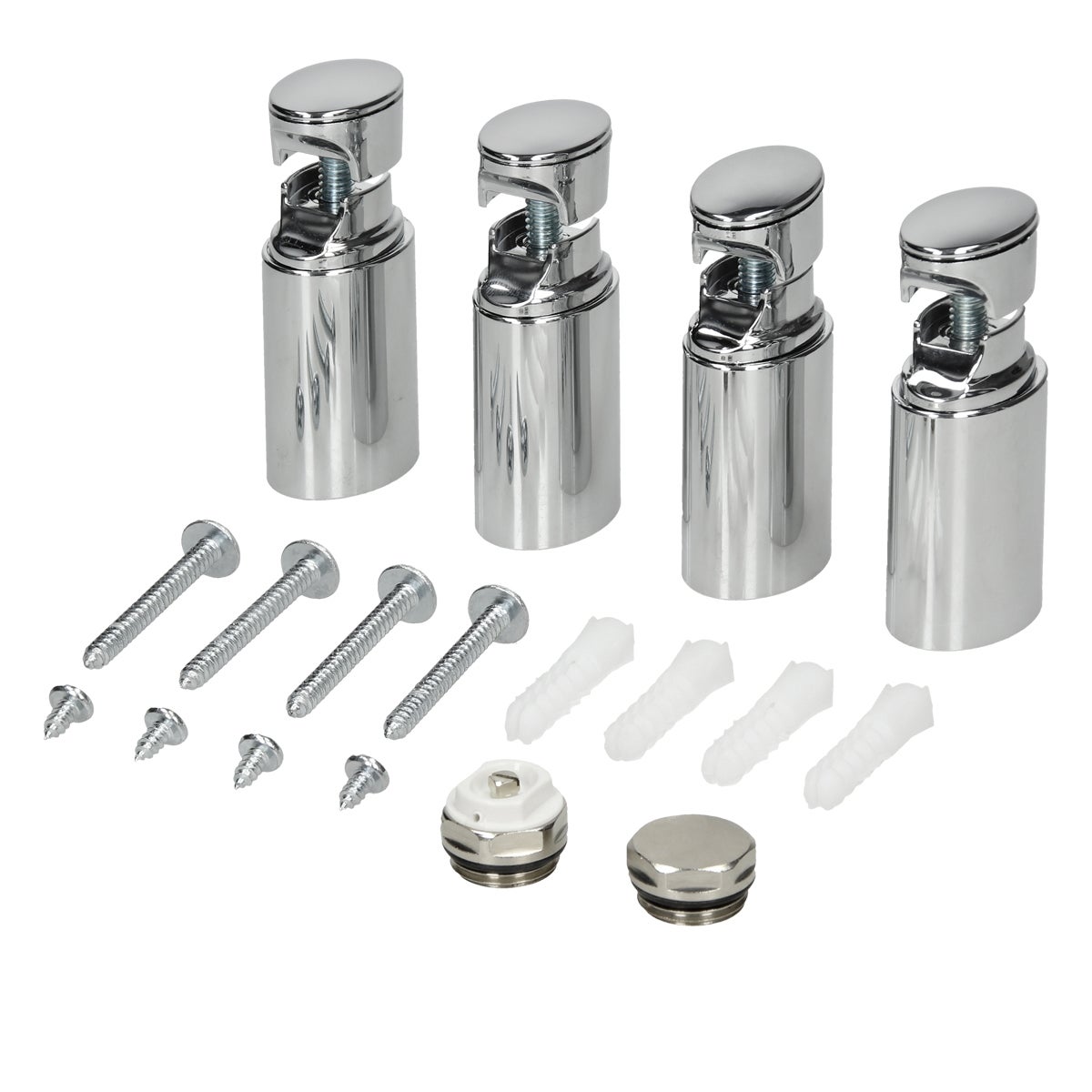 Wspornik montazowy LuxeBath do grzejników lazienkowych - chrom - do modeli prostych i zakrzywionych - material montazowy, zestaw montazowy, zestaw