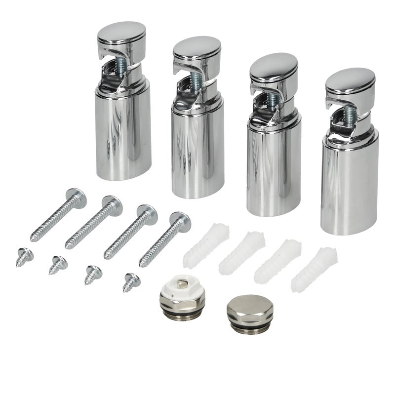 Wspornik montazowy LuxeBath do grzejników lazienkowych - chrom - do modeli prostych i zakrzywionych - material montazowy, zestaw montazowy, zestaw