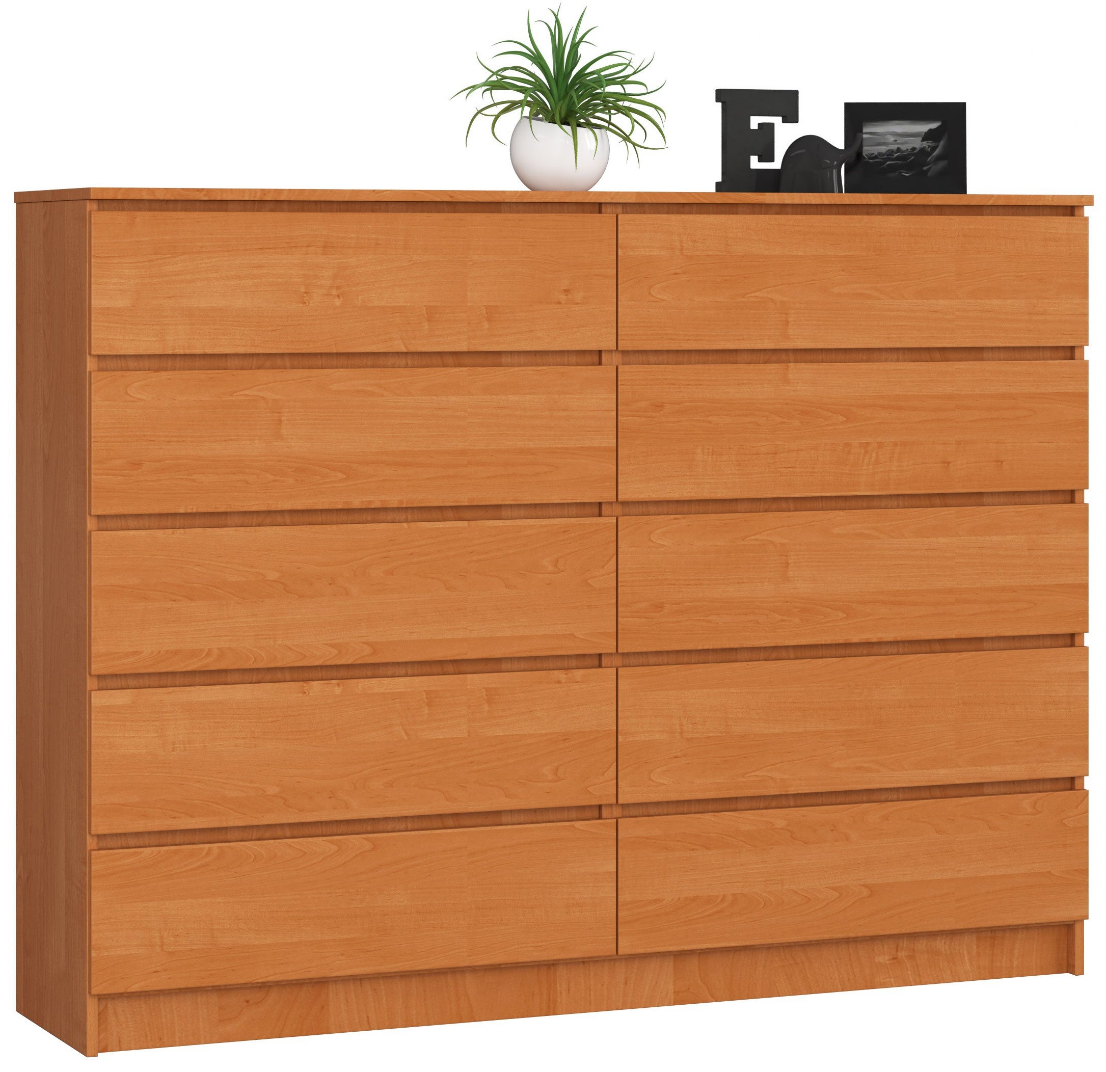 Komoda AKORD K160 Olcha 160 cm 10 szuflad kolor Olcha mat 160x40x121 cm