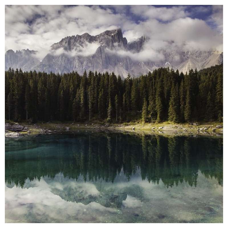 Poster intissé LE LAC DE CAREZZA 90 x 90 cm - Décoration intérieure HD - 2