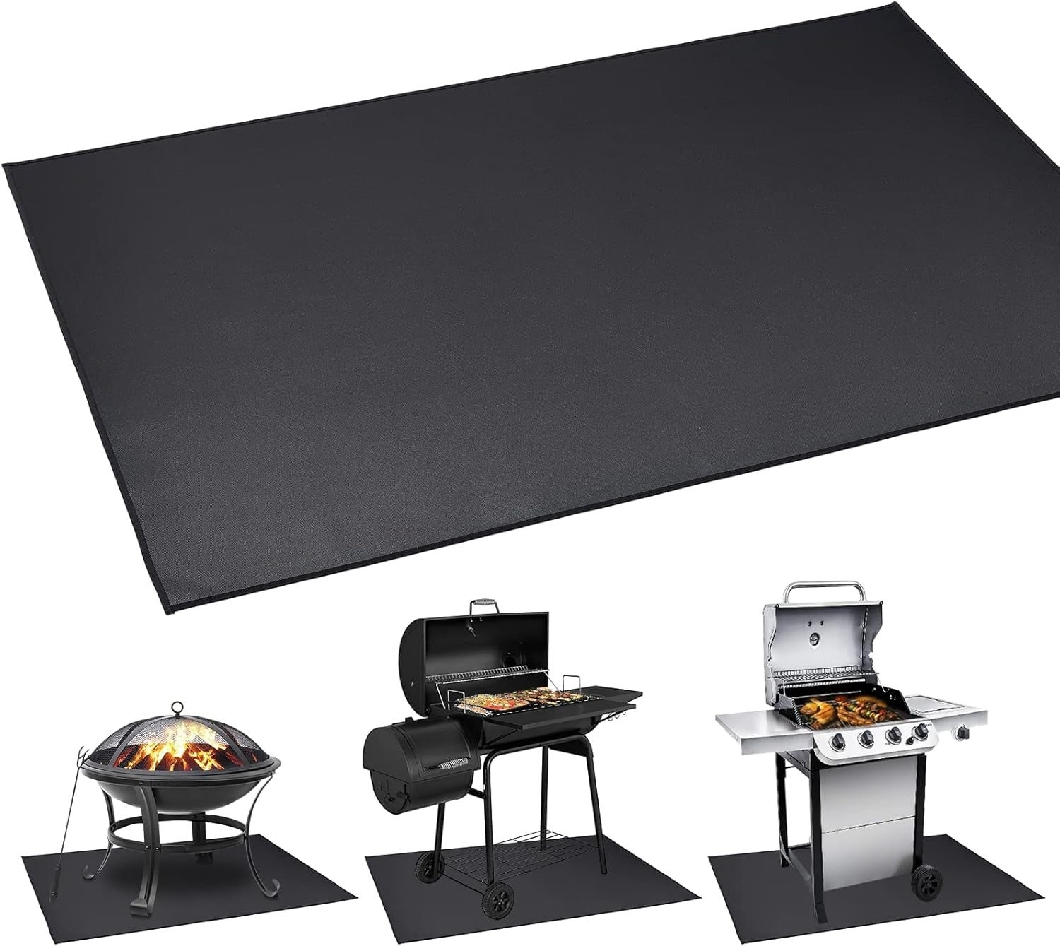 Mata Grillowa cali Mata Pod Grill na Zewnątrz Składana Ochronna Mata Pod Grilla BBQ Odporna na Ogień Łatwa Czyszczeniu Wodoodporna Mata Ognioodporna