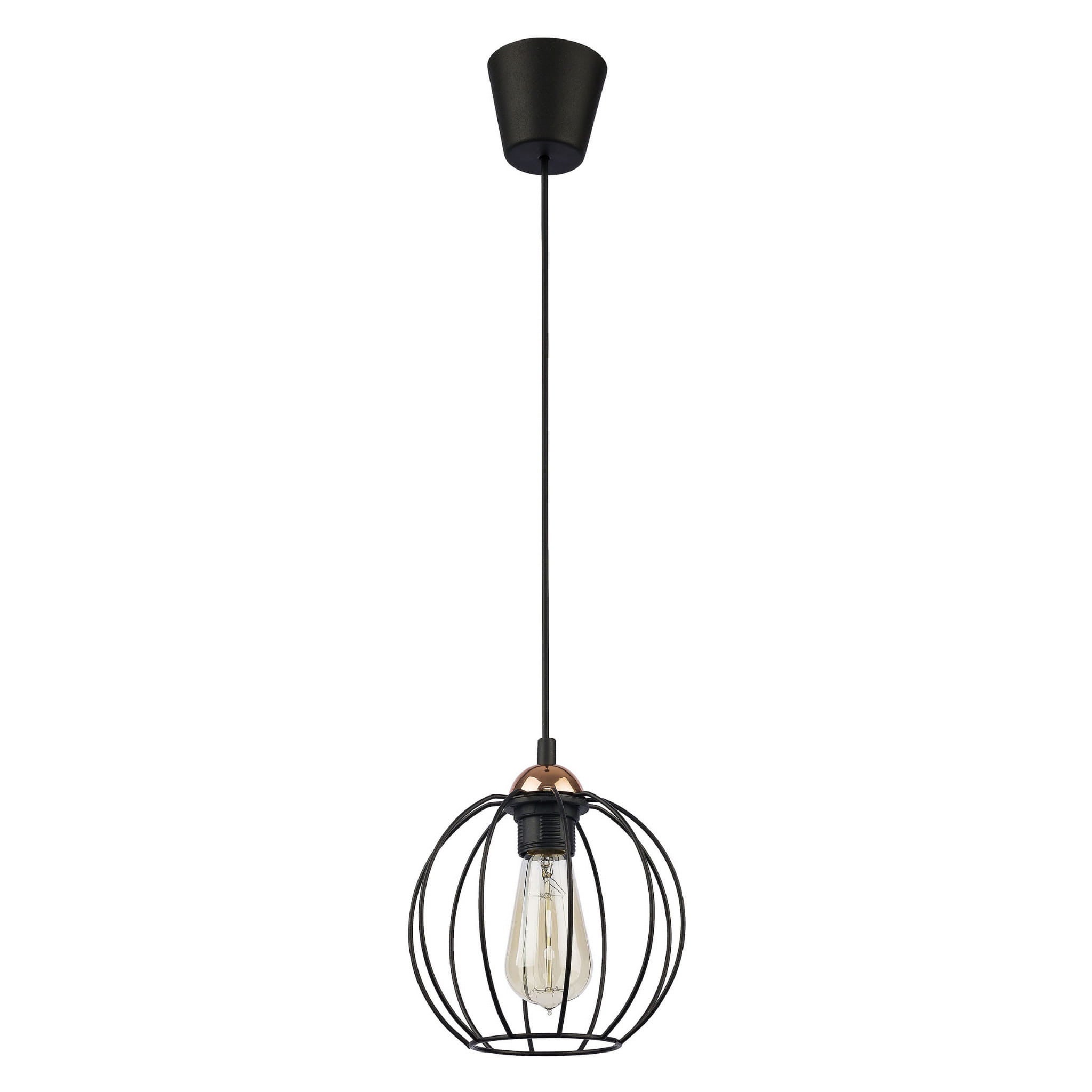 Lampa wisząca Galaxy czarno-miedziana 1xE27x15W wym: 165 x 18,5 x 18,5 cm metal TK Lighting