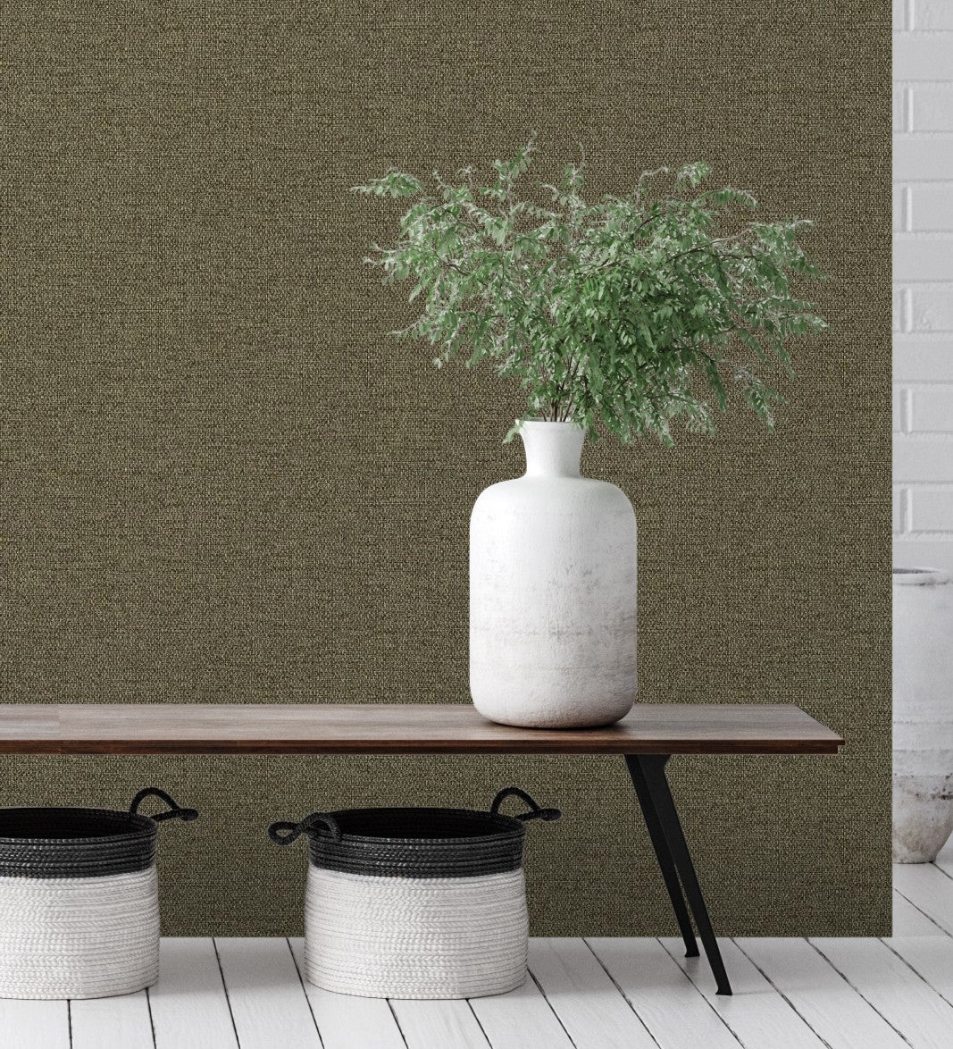 Papel pintado vinílico efecto fibra vegetal de yute con textura en relieve - cairo 681180 de gaulan - rollo de 10 m x 1,06 m