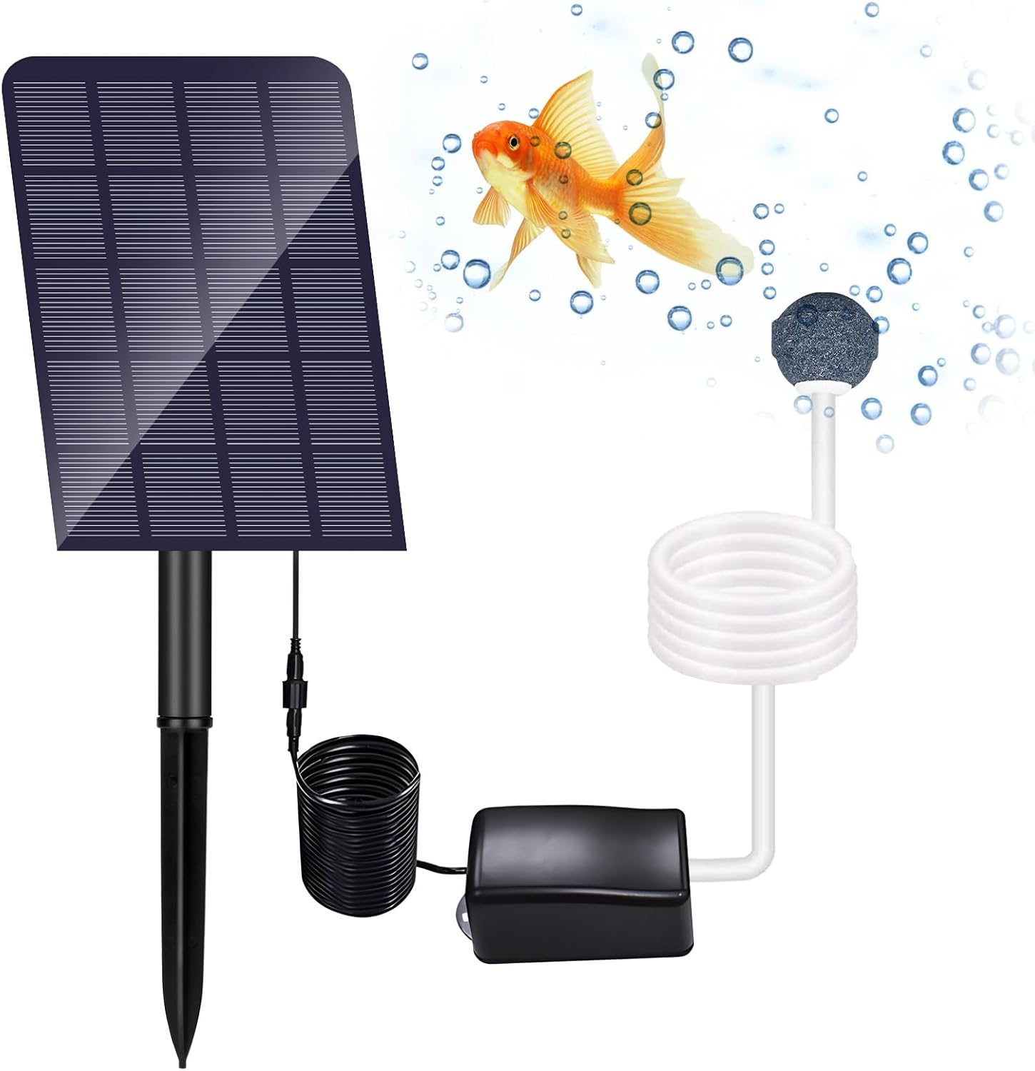Napowietrzacz solarny do oczek wodnych, pompa tlenowa solarna, napowietrzacz akwariowy, napowietrzacz wędkarski z wężem do kamienia napowietrzającego
