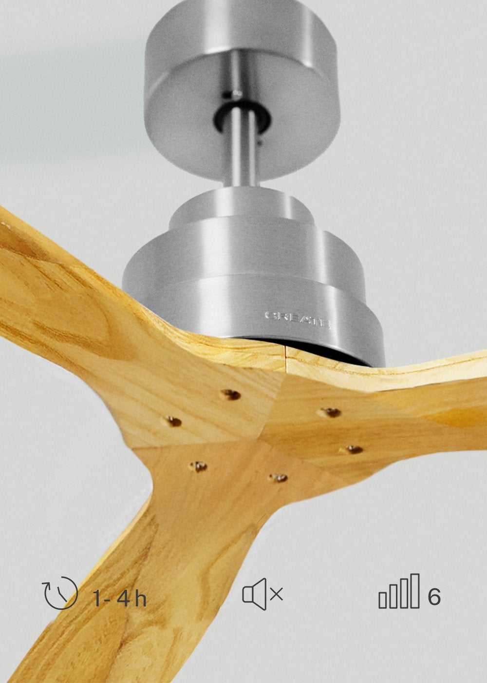 CREATE - WIND STYLANCE M - Ventilateur de plafond 40W silencieux 100% bois Ø 132 cm sans eclaraige sans wifi - 5