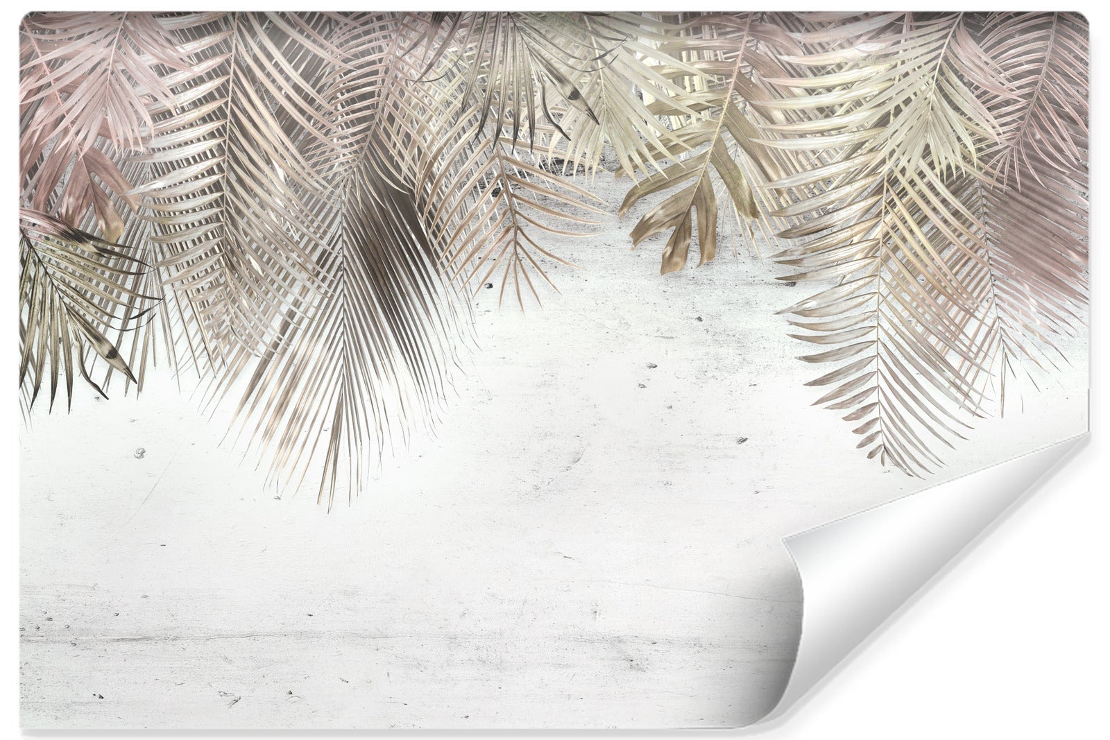 Papel pintado no tejido hojas tropicales de hormigón para salón 400cm x 280cm