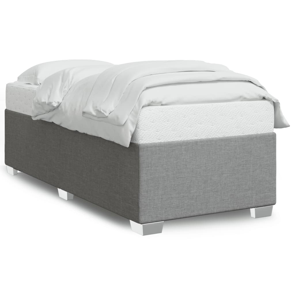 Cadre de lit sans matelas gris clair 100 x 200 cm tissu - 2